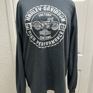 Harley-Davidson Gray Long Sleeve Tee with Logo (NWT)